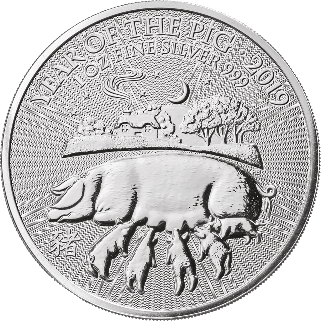 2019 1oz Silver United Kingdom Lunar Year of the Pig