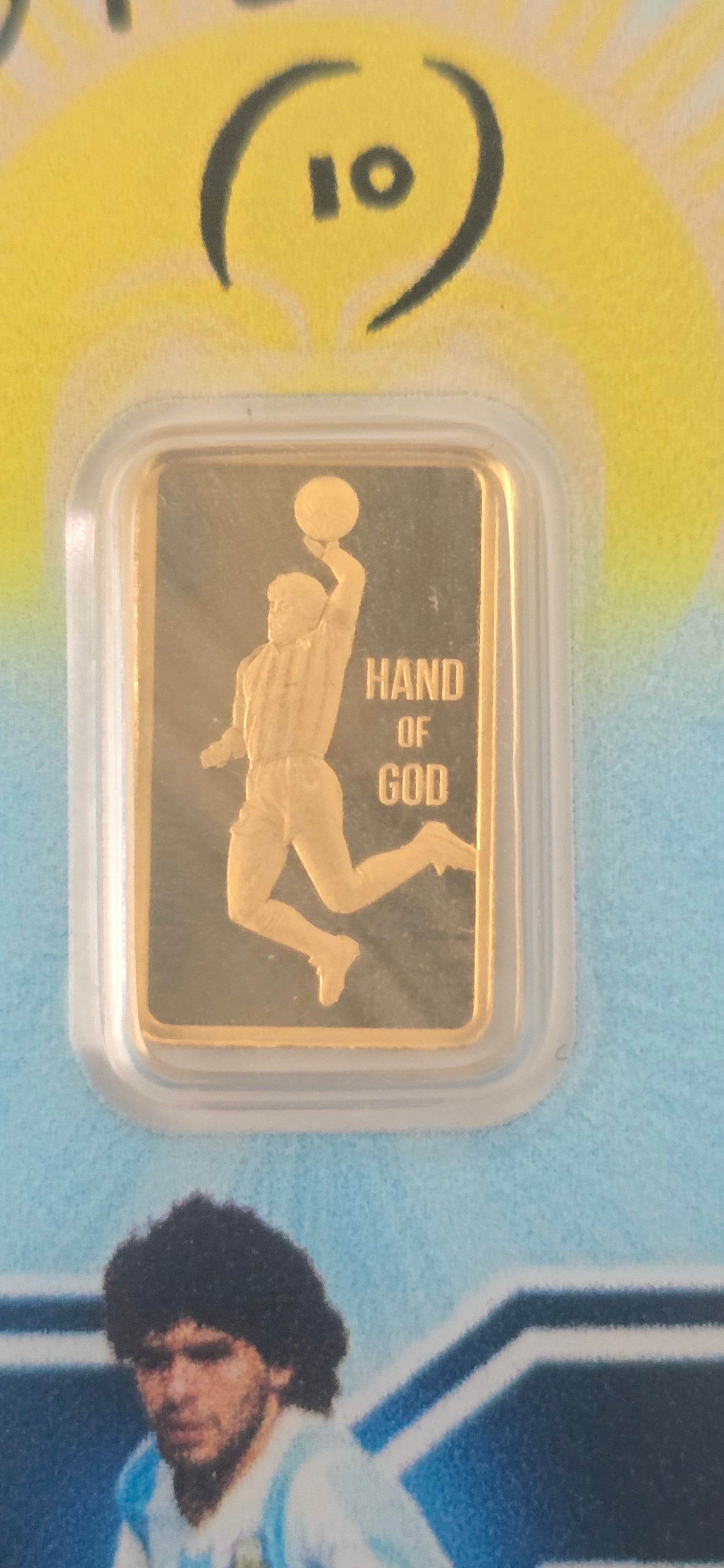 PAMP Suisse Diego Maradona Hand of God 1g Gold Bar 999.9 Fine Gold (Limited Mintage)