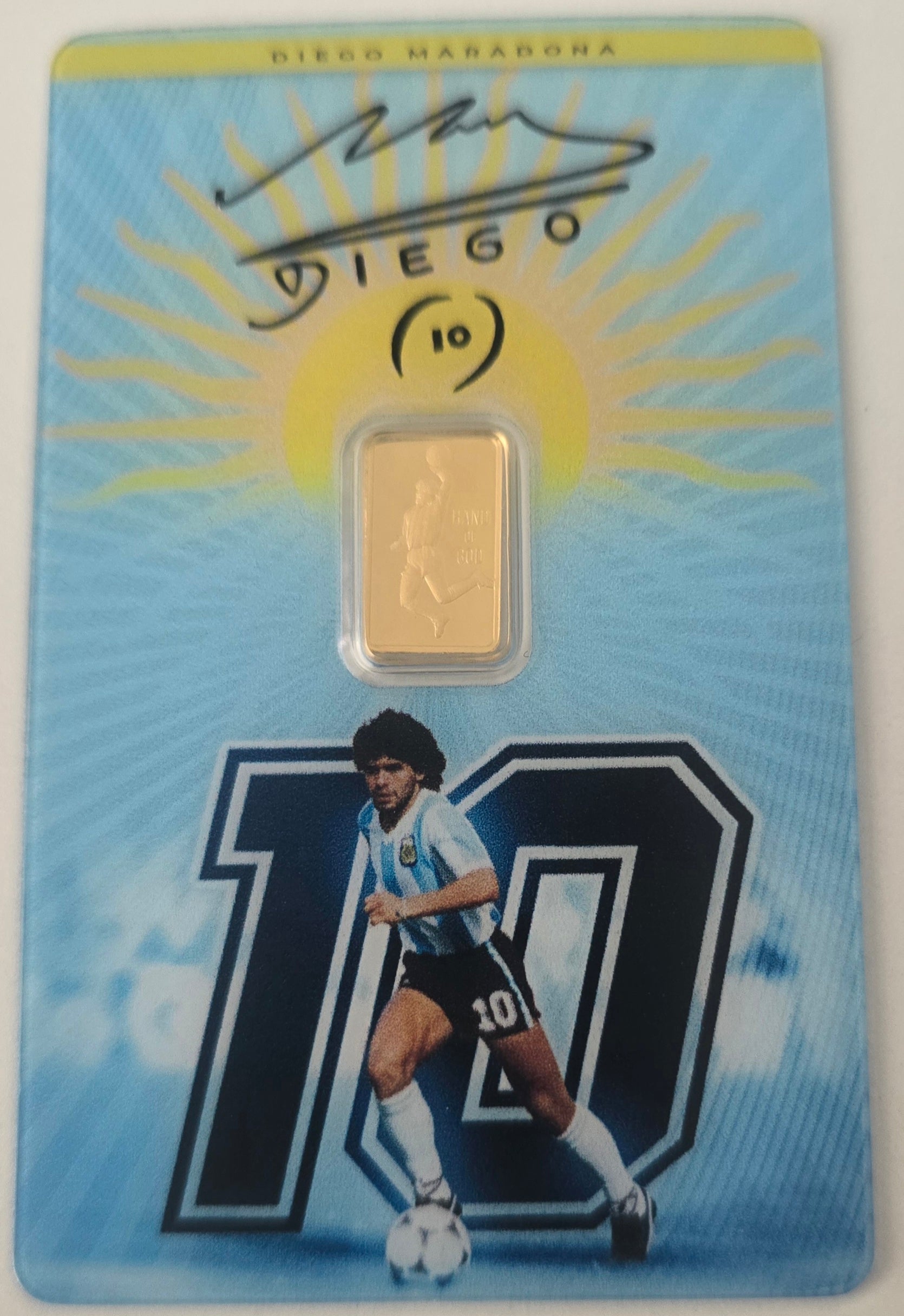 PAMP Suisse Diego Maradona Hand of God 1g Gold Bar 999.9 Fine Gold (Limited Mintage)