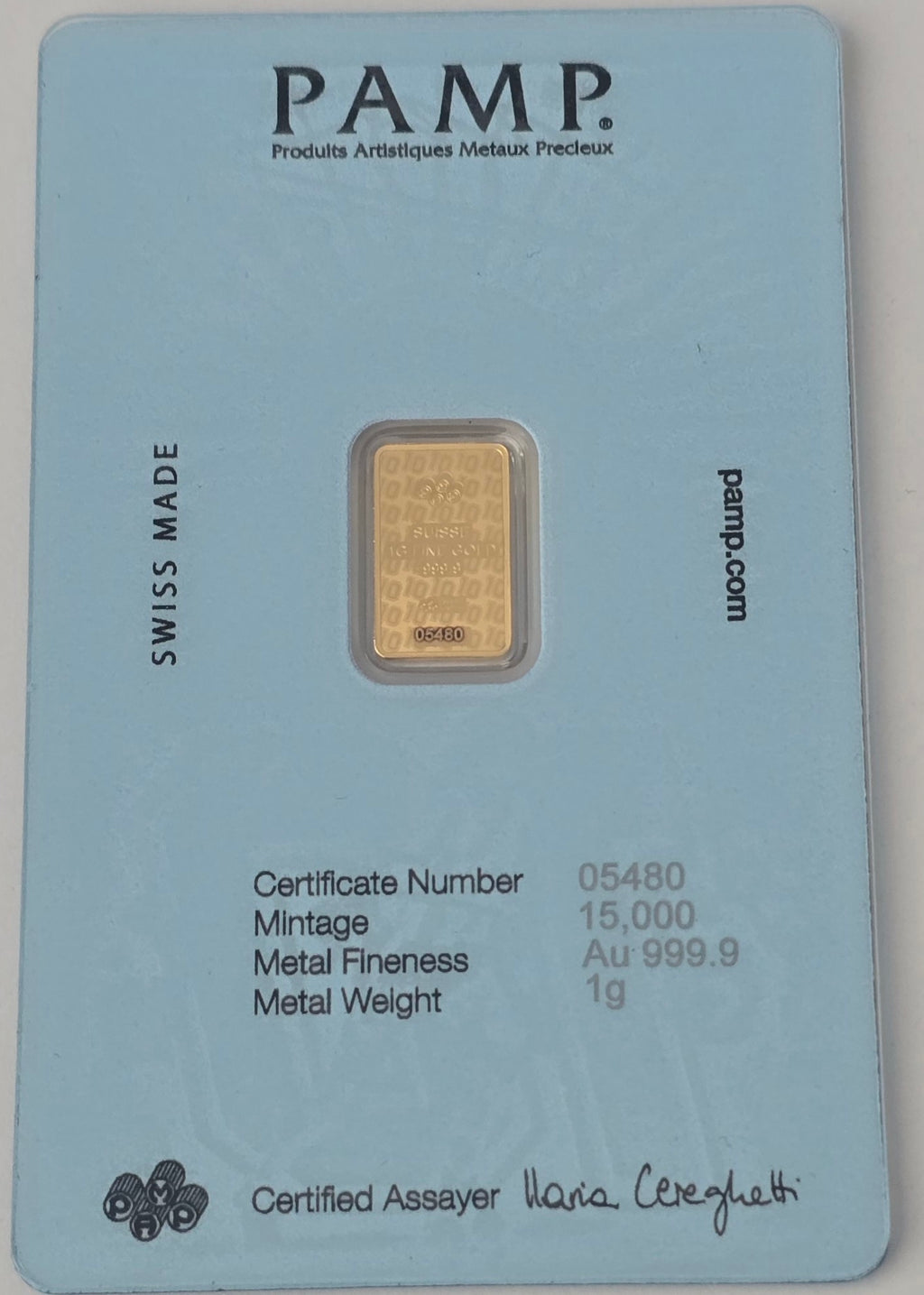 PAMP Suisse Diego Maradona Hand of God 1g Gold Bar 999.9 Fine Gold (Limited Mintage)