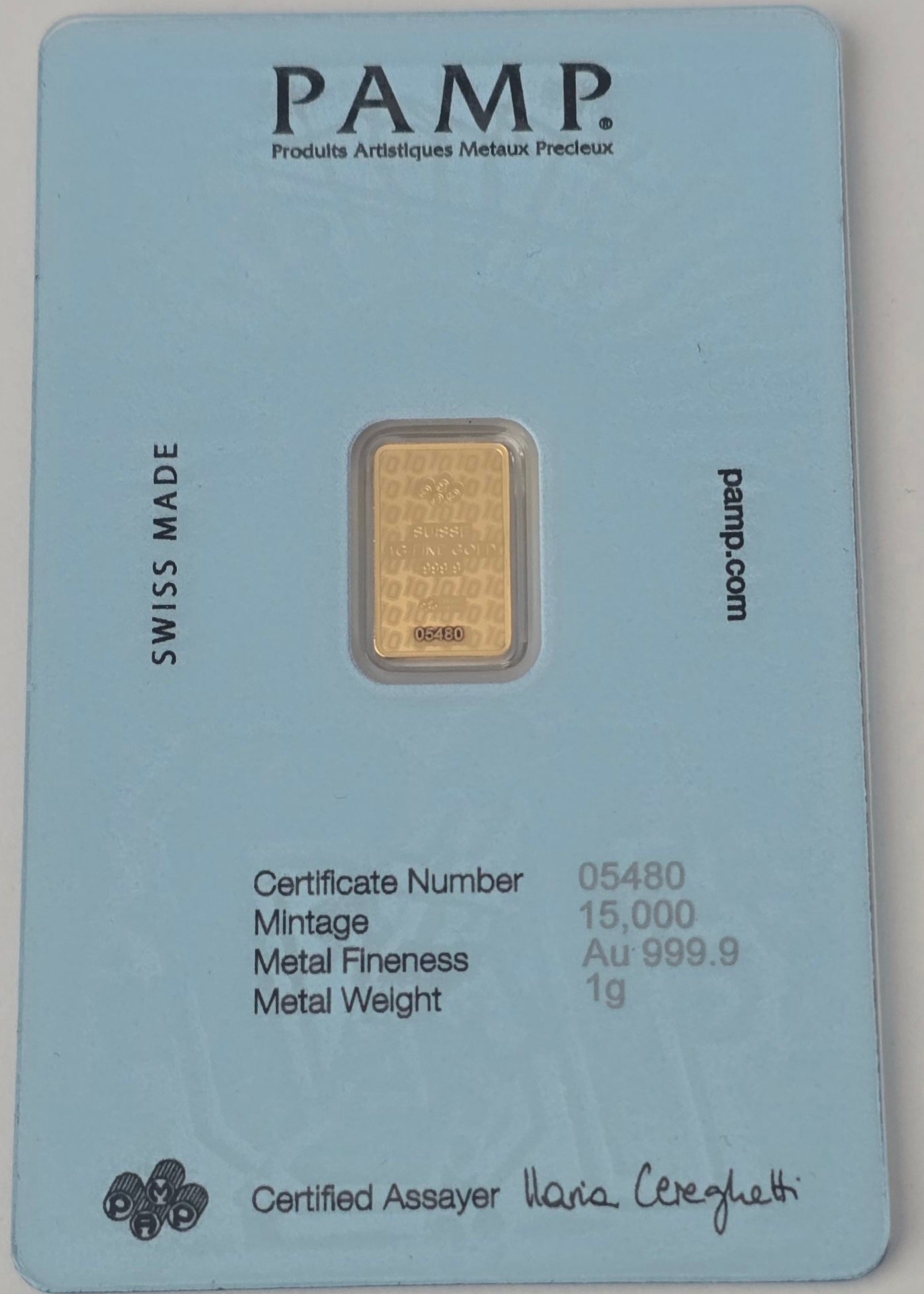 PAMP Suisse Diego Maradona Hand of God 1g Gold Bar 999.9 Fine Gold (Limited Mintage)