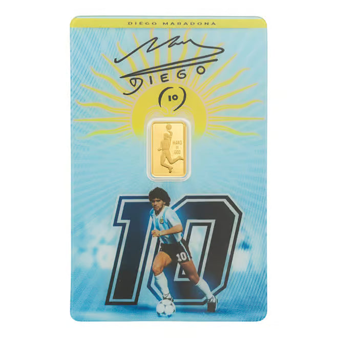 PAMP Suisse Diego Maradona Hand of God 1g Gold Bar 999.9 Fine Gold (Limited Mintage)