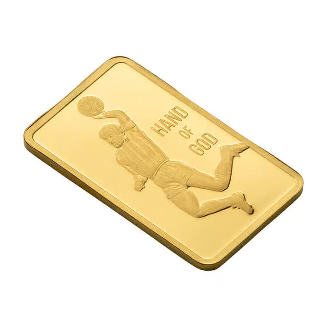 PAMP Suisse Diego Maradona Hand of God 1g Gold Bar 999.9 Fine Gold (Limited Mintage)